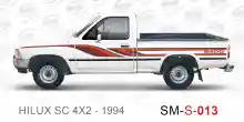 ملصق جانبي هايلكس دفع خلفي تويوتا غمارة S-1994 hilux 4x2 single cab 1994 side sticker