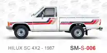ملصق جانبي هايلكس دفع خلفي تويوتا غمارة S-1987 hilux 4x2 single cab 1987 side sticker