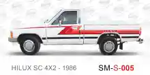 ملصق جانبي هايلكس دفع خلفي تويوتا غمارة S-1986 hilux 4x2 single cab 1986 side sticker