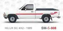 ملصق جانبي هايلكس دفع خلفي تويوتا غمارة S-1989 hilux 4x2 single cab 1989 side sticker