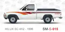ملصق جانبي هايلكس دفع خلفي تويوتا غمارة S-1996 hilux 4x2 single cab 1996 side sticker