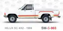 ملصق جانبي هايلكس دفع خلفي تويوتا غمارة S-1984 hilux 4x2 single cab 1984 side sticker