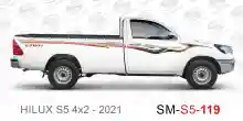 ملصق جانبي هايلكس طويل دفع خلفي تويوتا غمارة  	
جانبي موديلات السيارات  تويوتا  هيلوكس	
hilux  single 2021side sticker	
Custom-designed adhesive tape for Hilux vehicles	
TOYOTA HILUX PICKUP DLX DOUBLE	
S5-2021 hilux 4x2 single cab 2021 side sticker	
	
خ