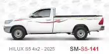 ملصق جانبي هايلكس طويل دفع خلفي تويوتا غمارة  	
جانبي موديلات السيارات  تويوتا  هيلوكس	
hilux  single 2025side sticker	
Custom-designed adhesive tape for Hilux vehicles	
TOYOTA HILUX PICKUP DLX DOUBLE	
S5-2025 hilux 4x2 single cab 2025 side sticker	
خط