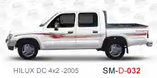 ملصق جانبي هايلكس سنجل تويوتا غمارتين 	
جانبي موديلات السيارات  تويوتا  هيلوكس	
hilux 4WD single 2005side sticker	
Custom-designed adhesive tape for Hilux vehicles	
TOYOTA HILUX PICKUP DLX DOUBLE	
Toyota Hilux 4x2 Double Cab	
خط تويوتا هايلكس  بريمي 2005
