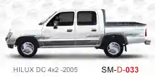 ملصق جانبي هايلكس سنجل تويوتا غمارتين 	
جانبي موديلات السيارات  تويوتا  هيلوكس	
hilux 4WD single 2005side sticker	
Custom-designed adhesive tape for Hilux vehicles	
TOYOTA HILUX PICKUP DLX DOUBLE	
Toyota Hilux 4x2 Double Cab	
خط تويوتا هايلكس  بريمي 2005