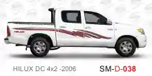 ملصق جانبي هايلكس سنجل تويوتا غمارتين 	
جانبي موديلات السيارات  تويوتا  هيلوكس	
hilux 4WD single 2006side sticker	
Custom-designed adhesive tape for Hilux vehicles	
TOYOTA HILUX PICKUP DLX DOUBLE	
Toyota Hilux 4x2 Double Cab	
خط تويوتا هايلكس  بريمي 2006