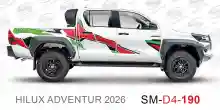 شطرطون هيلكس ملصق هايلوكس ملصق جانبي هايلكس 4x4 تويوتا غمارتين D4-2026 2026 Toyota Hilux 4x4 Double Cab Side Sticker